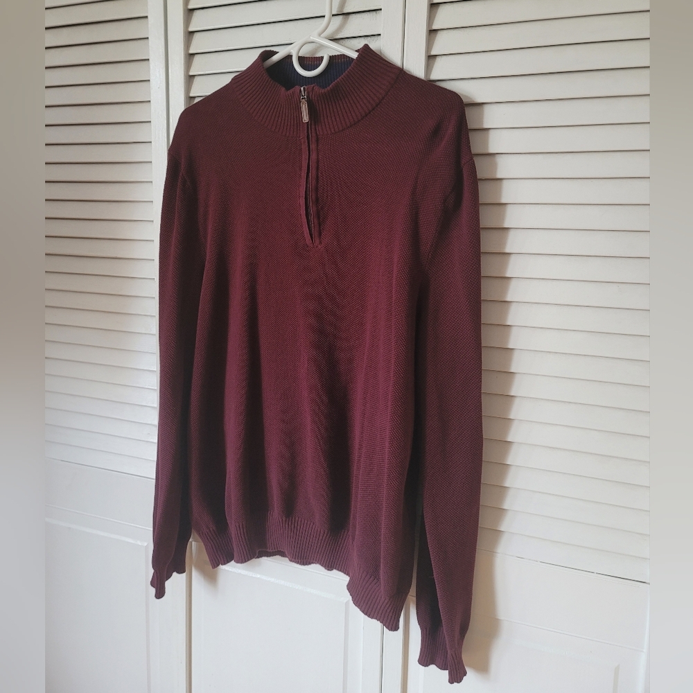 CLUB ROOM Men's Half Zip Cotton Pullover Sweater, Size 2XL - Picture 4 of 11